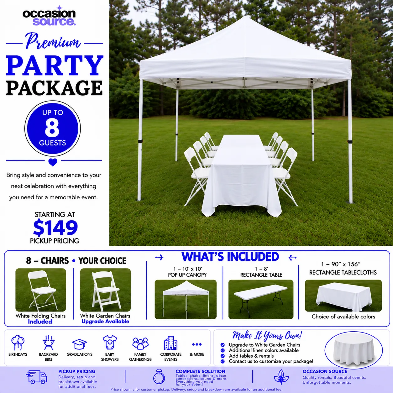 Premium Party Package – up to 8 Guests