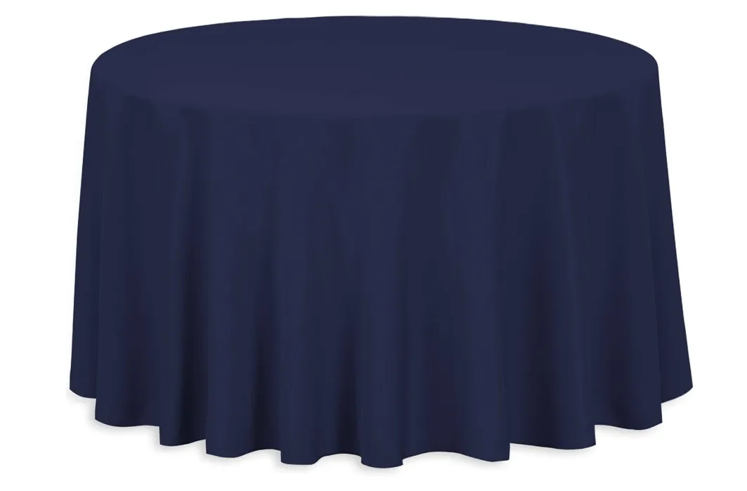 108" Navy Blue Round Polyester Tablecloth