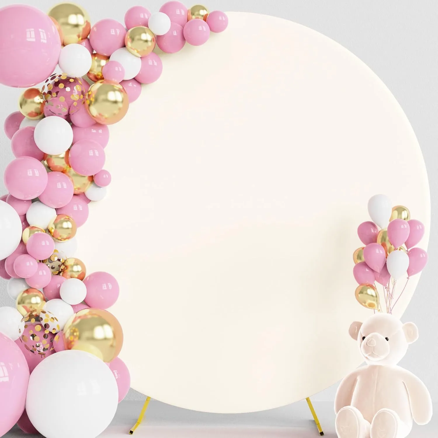 7.2 ft Ivory Round Arch Backdrop Cover