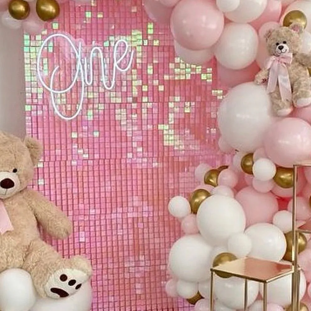 Shimmer Wall + Rectangular Mess Wall - Pink