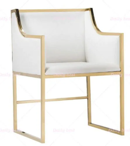 White and gold single chair