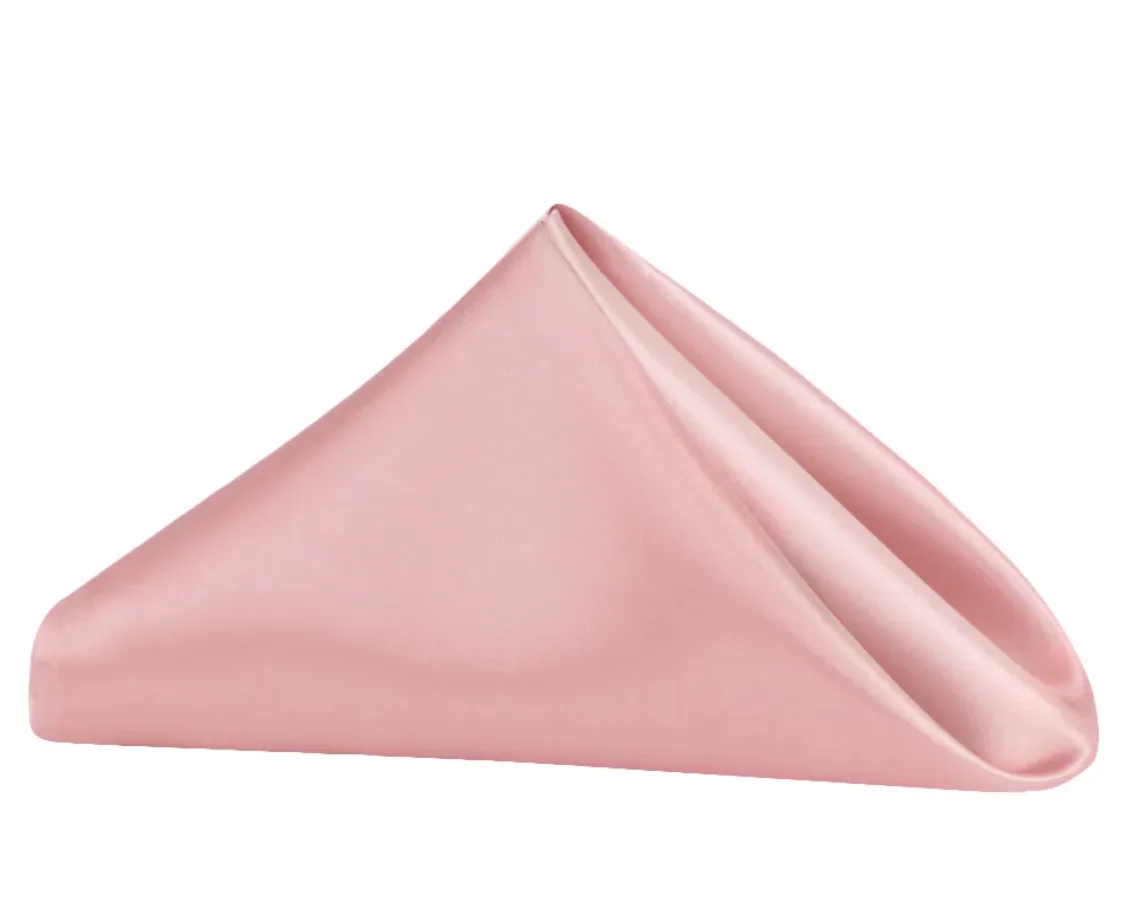 Serviette de table dusty-rose satin