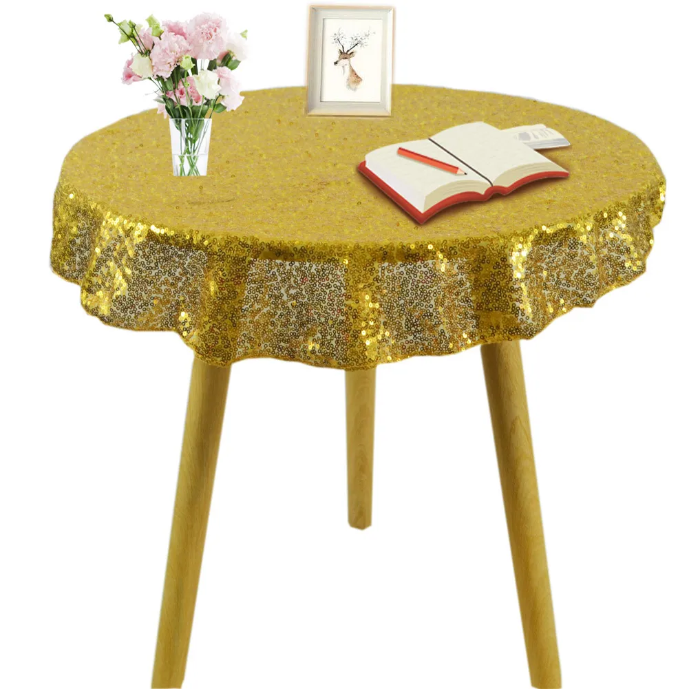 Nappe ronde mini en paillette or