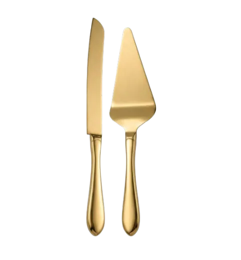 Spatule et couteau or