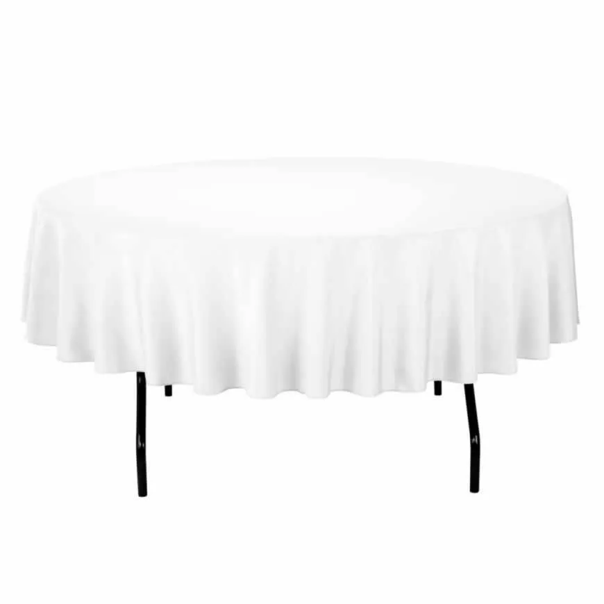 Nappe ronde 90" blanche polyester