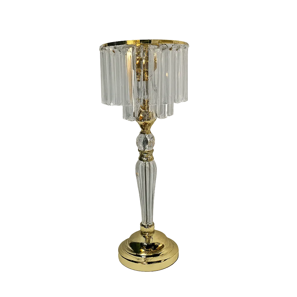 Centre de table or et transparent 25x65cm