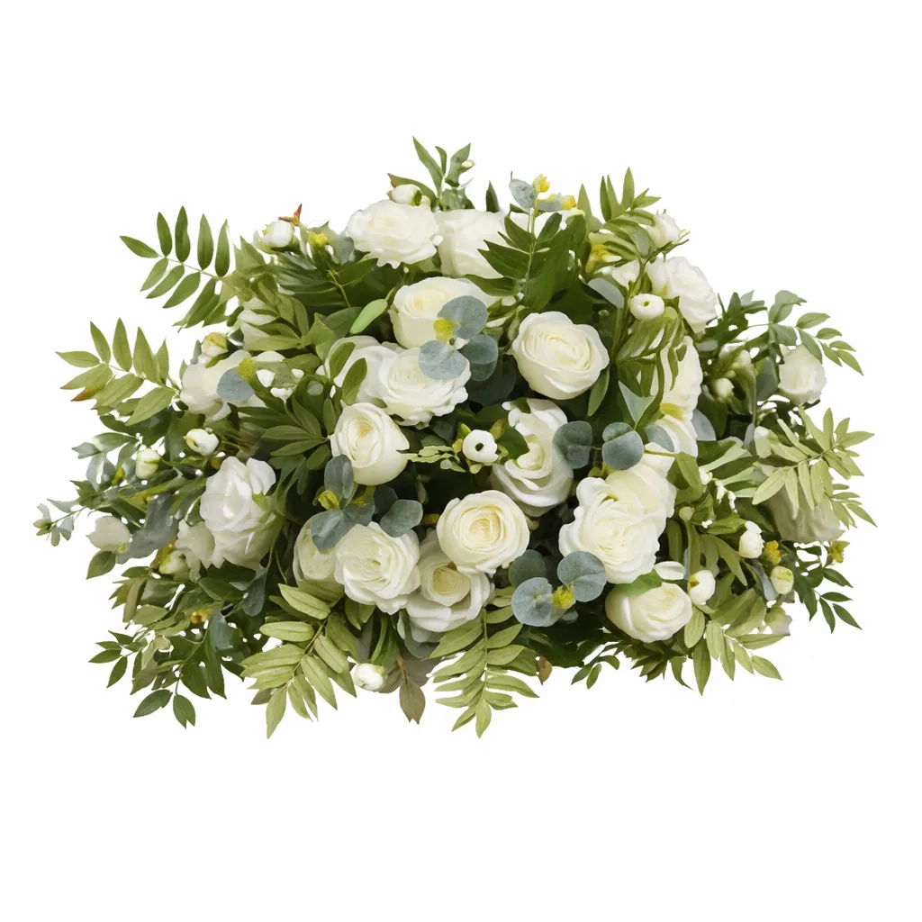 Bouquet de fleurs et feuilles 50cm