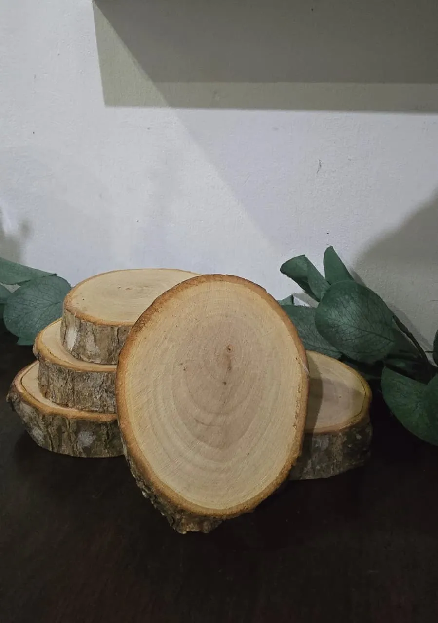 Corteza madera pequeña para jarrones o velas. 