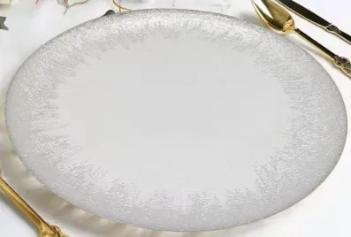 Plato Base Cristal Brush Plata