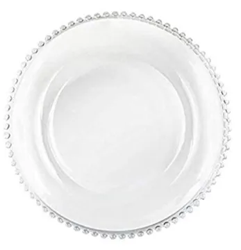 Plato Base Cristal  Perlé Transparente