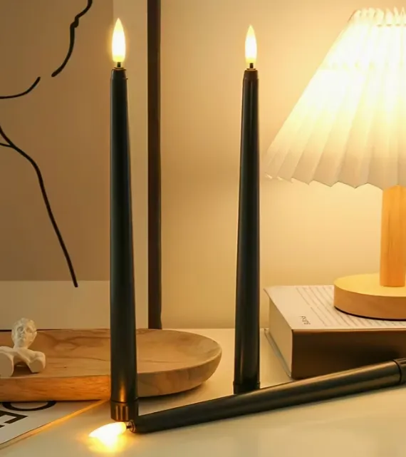 Velas Led Largas Negras 