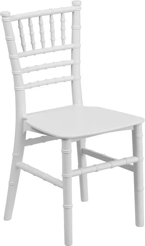 10 White kids chiavari chairs + table