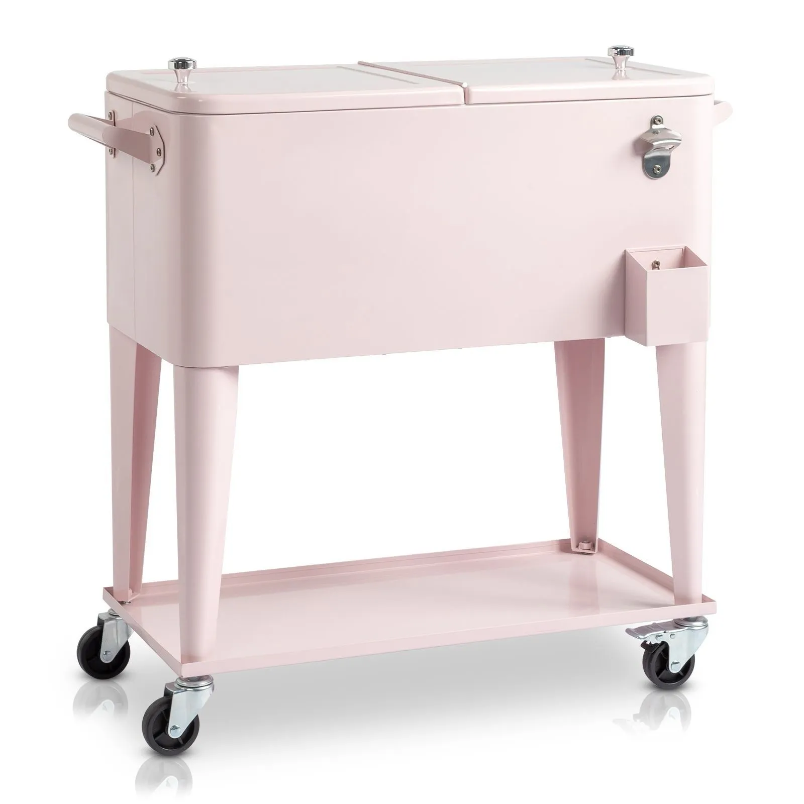 Blush Pink Cooler on Wheels 
