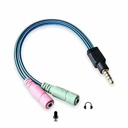 Cellphone Input Cable For Mic and Headphones