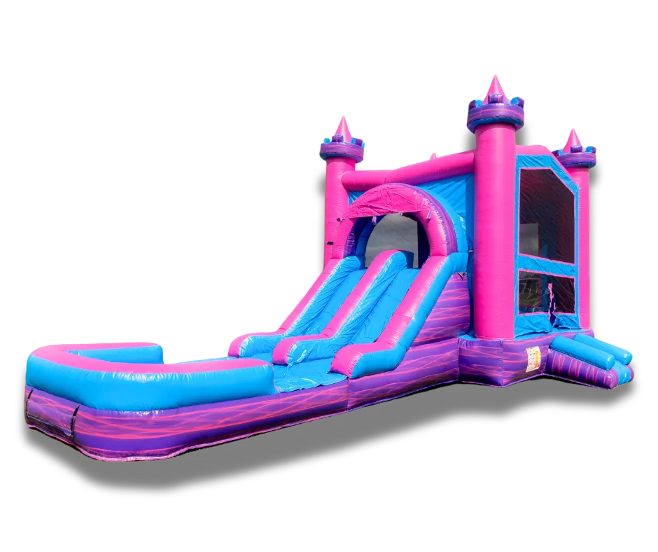 Queen's 3in1 Combo Bouncy Castle - 9m x 4.5m 