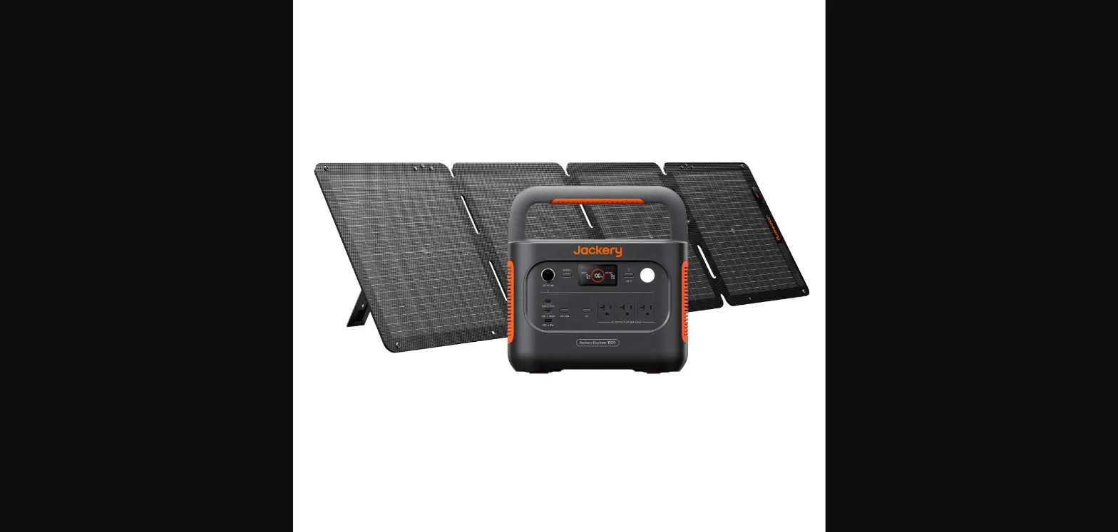 Jackery Explorer 1500 V2 Solar Generator with Solar Panel 100Air