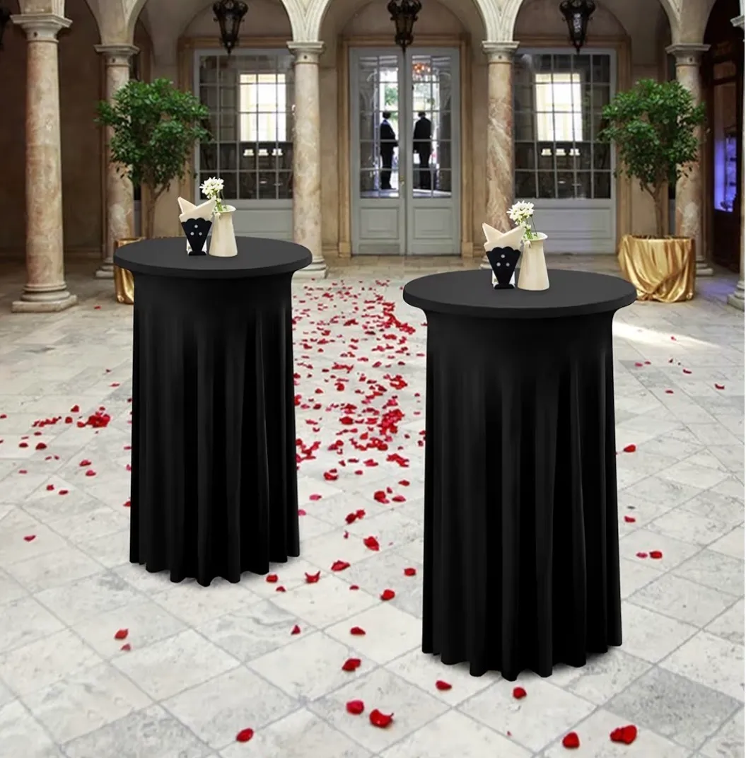 Cocktail table (wavy tablecloth) - Black 