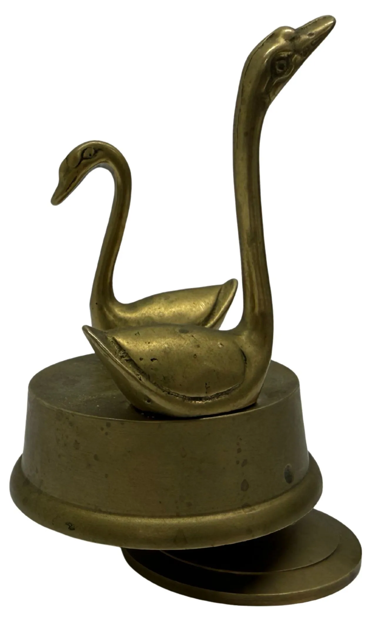 Brass Swan Rotating Music Box