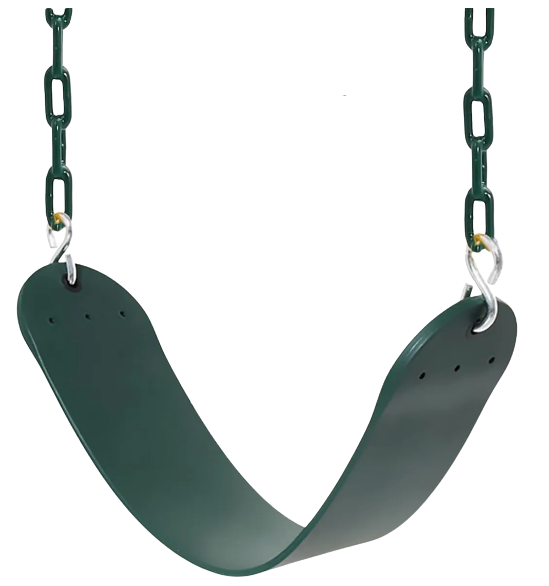 Green Rubber Playground Swing With Rubberized Chain
