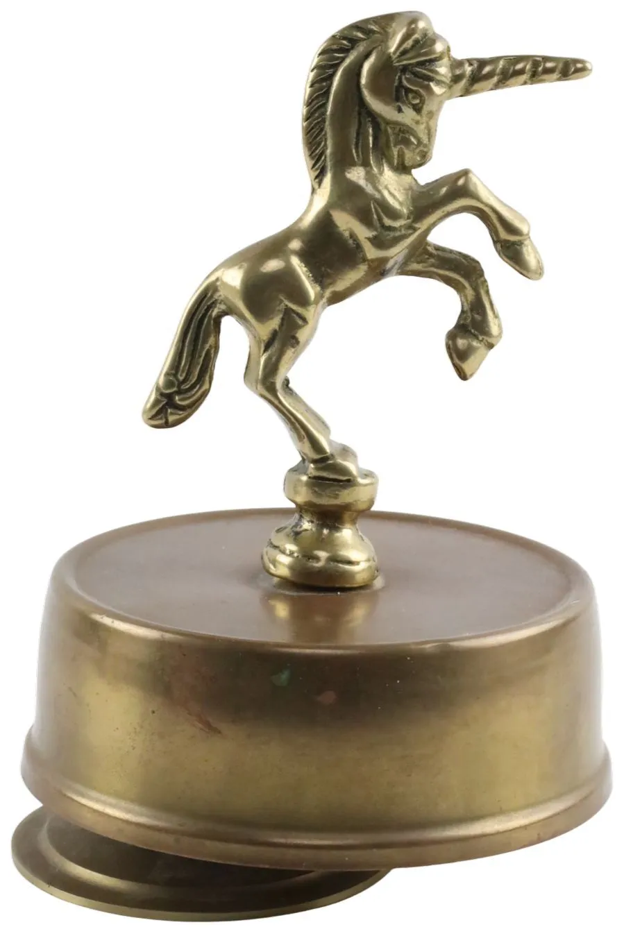 Brass Unicorn Rotating Musical Box