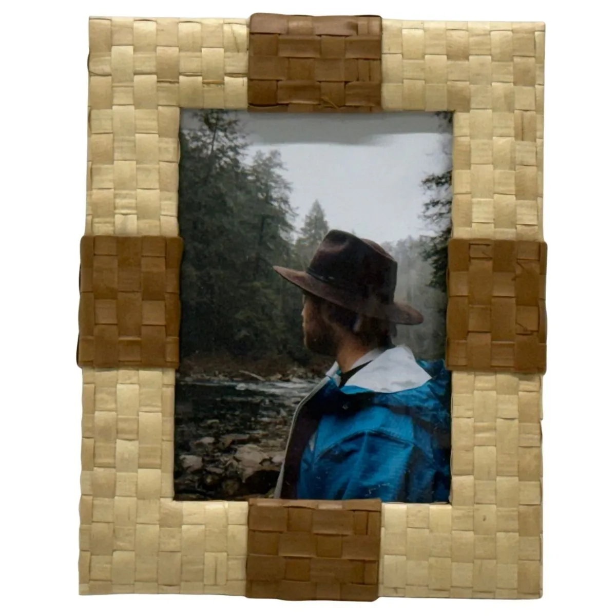 Woven Natural Grass Tabletop Frame With Outdoor Guy Photograph