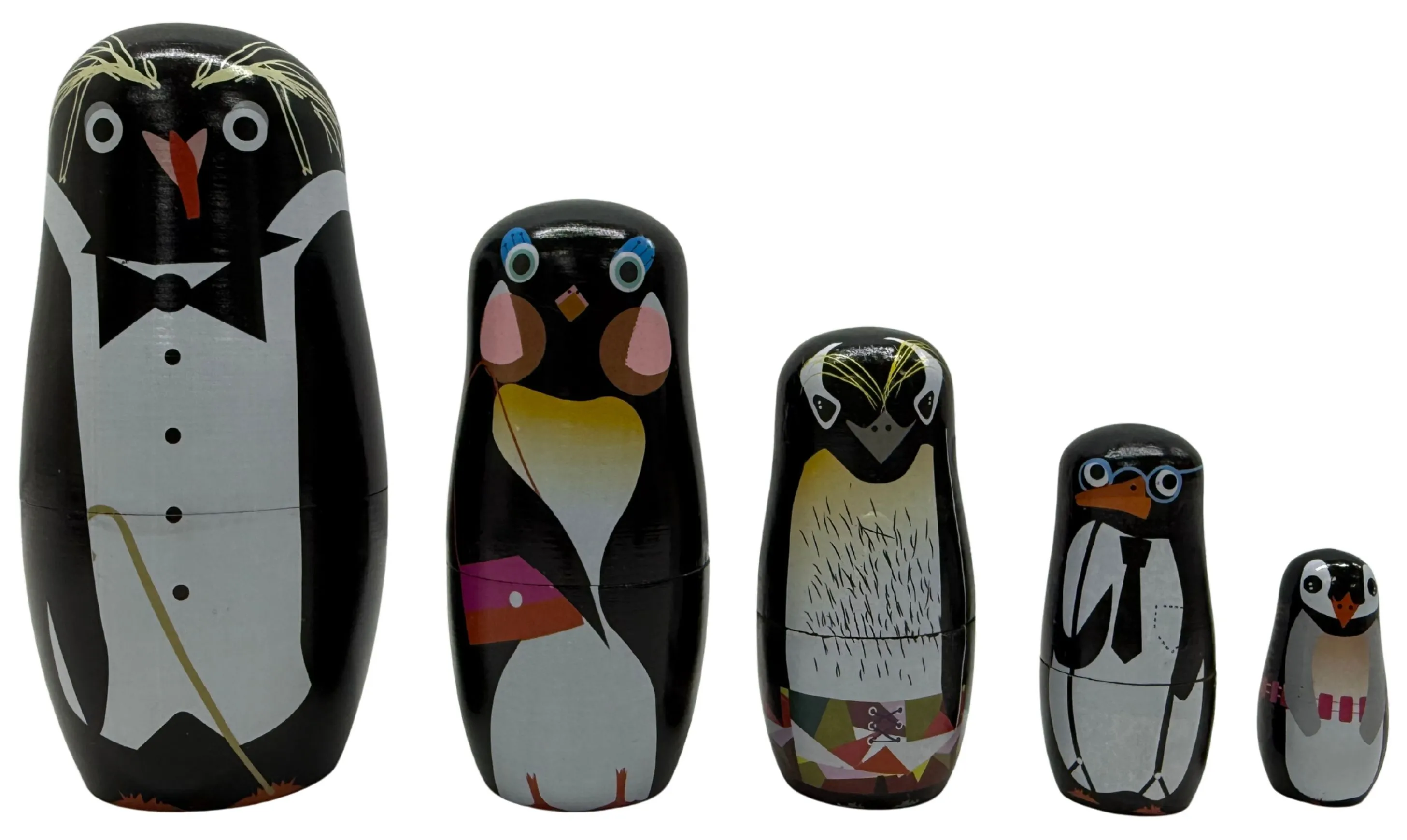 Wood Penguin Nesting Dolls