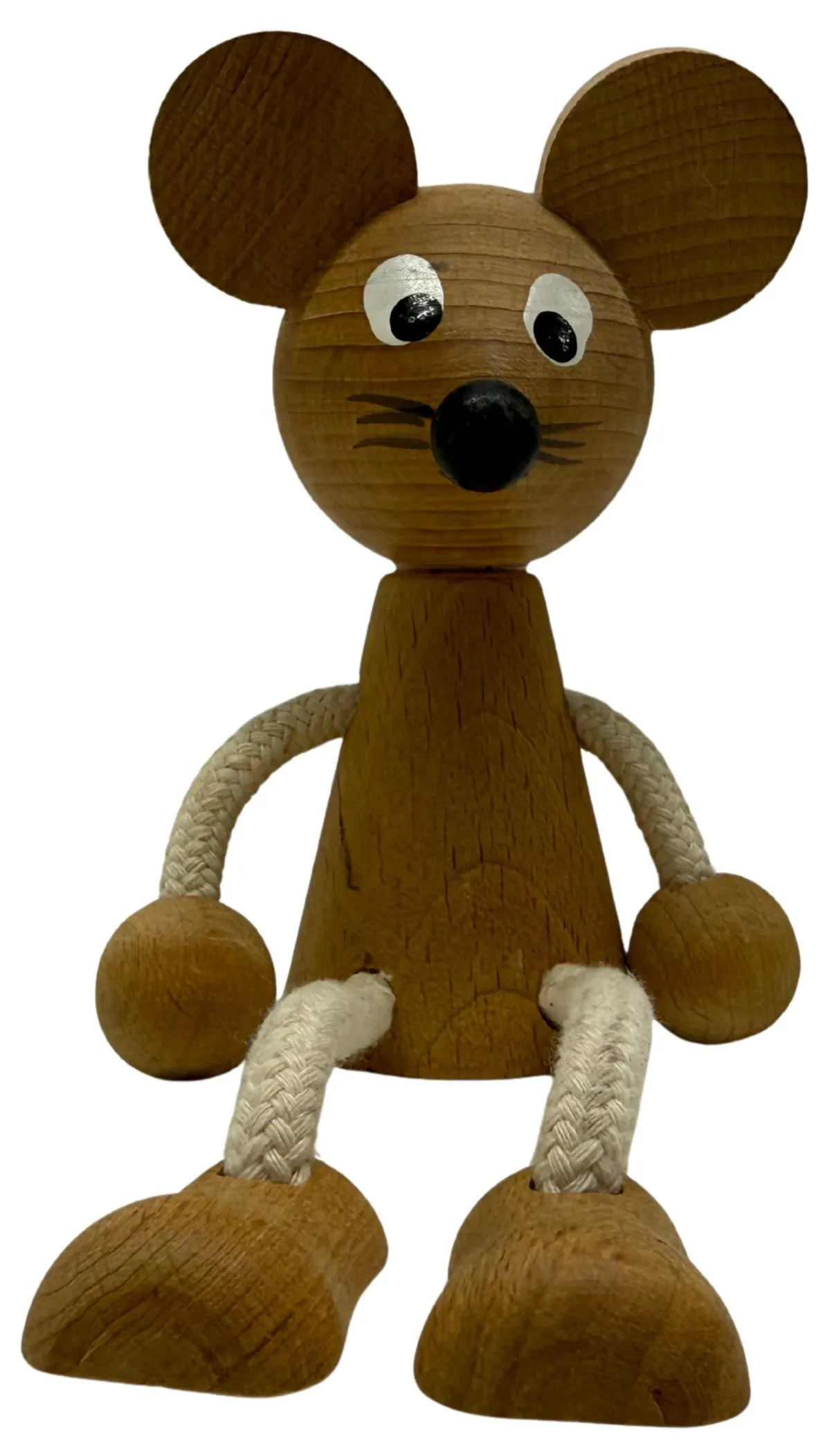 Natural Wooden Mouse Figurine