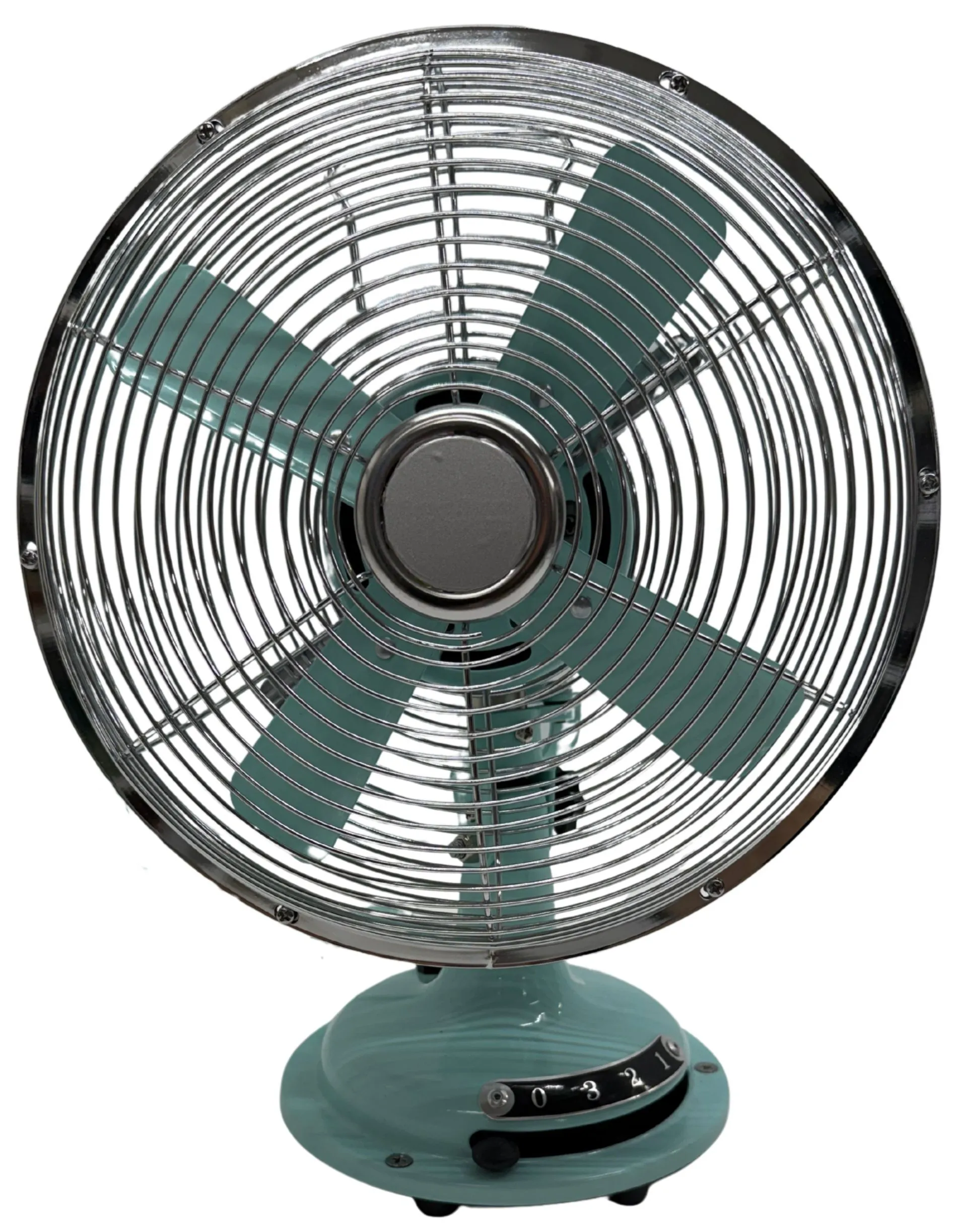 Turquoise & Silver Desktop Fan