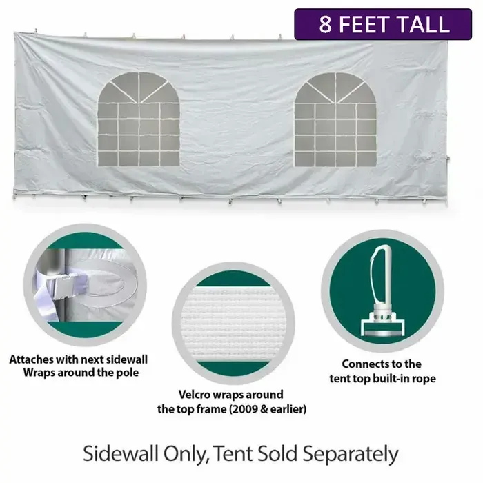 20ft Marquee Tent Wall segment- Windowed