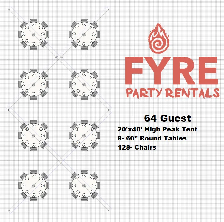 64 Guest Marquee Tent Package 