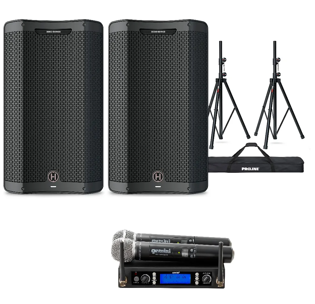 Professional PA System w/ 2 Wireless Microphones