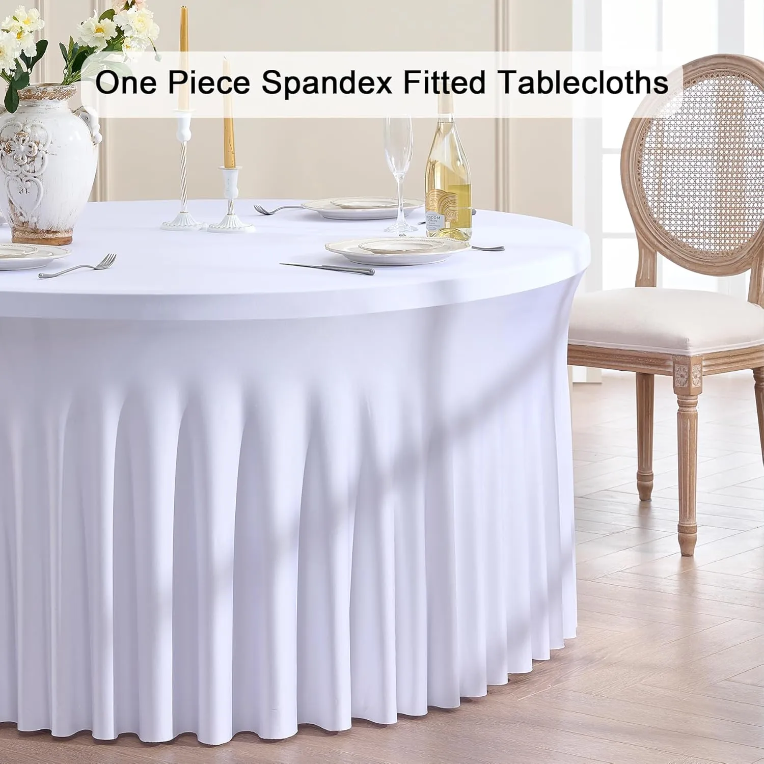 Table Linen for 60" Round Table-  Fitted Drape