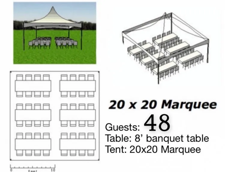 48 Guest Marquee Tent Package 