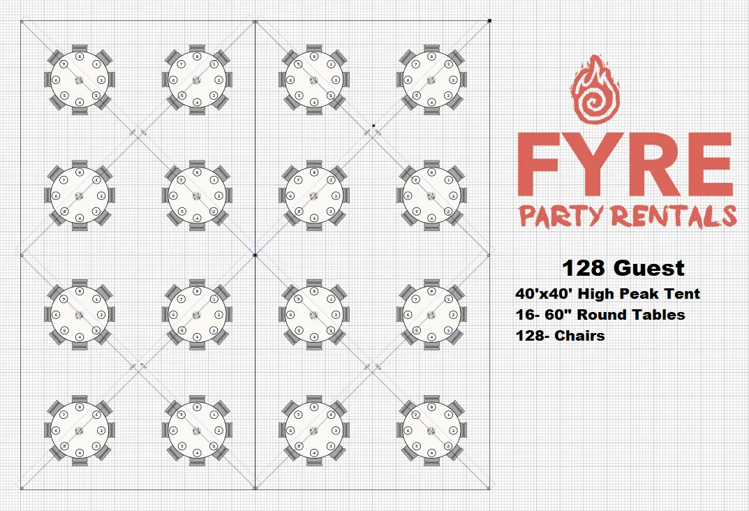 128 Guest High Peak Tent Package 