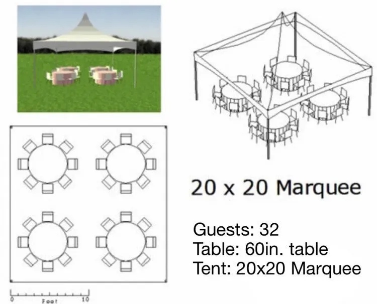 32 Guest Marquee Tent Package 