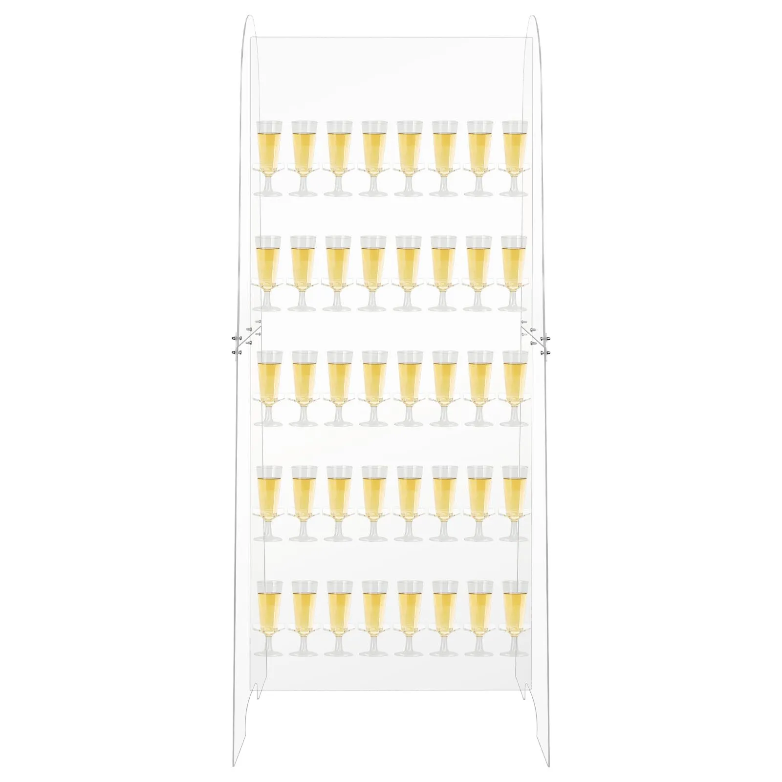 5 ft. Champagne Wine Glass Flute Holder Wall Stand, Holds 40