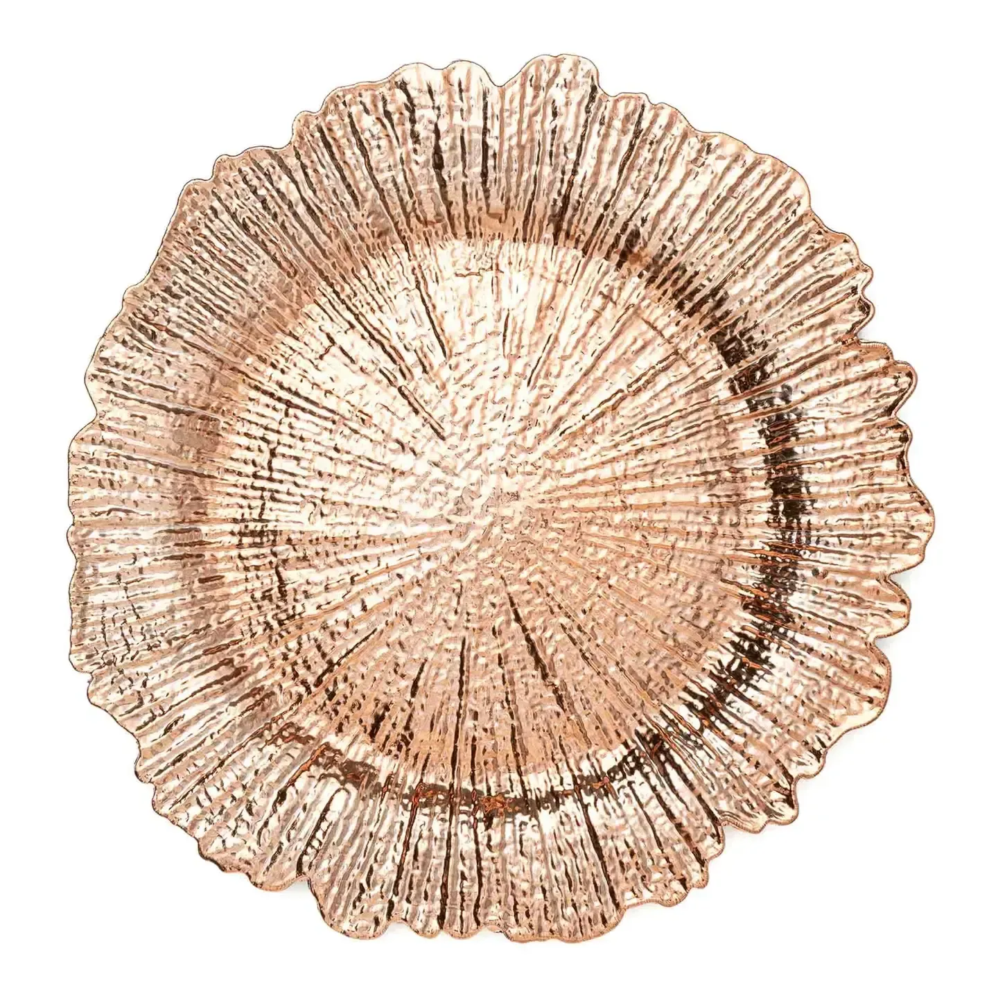 Plastic Reef Charger Plate 13" - Rose Gold