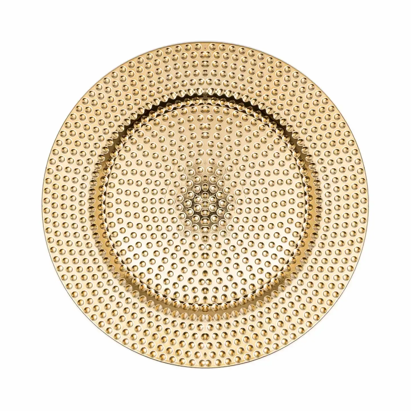 Beaded Plastic Charger Plate 13" - Gold