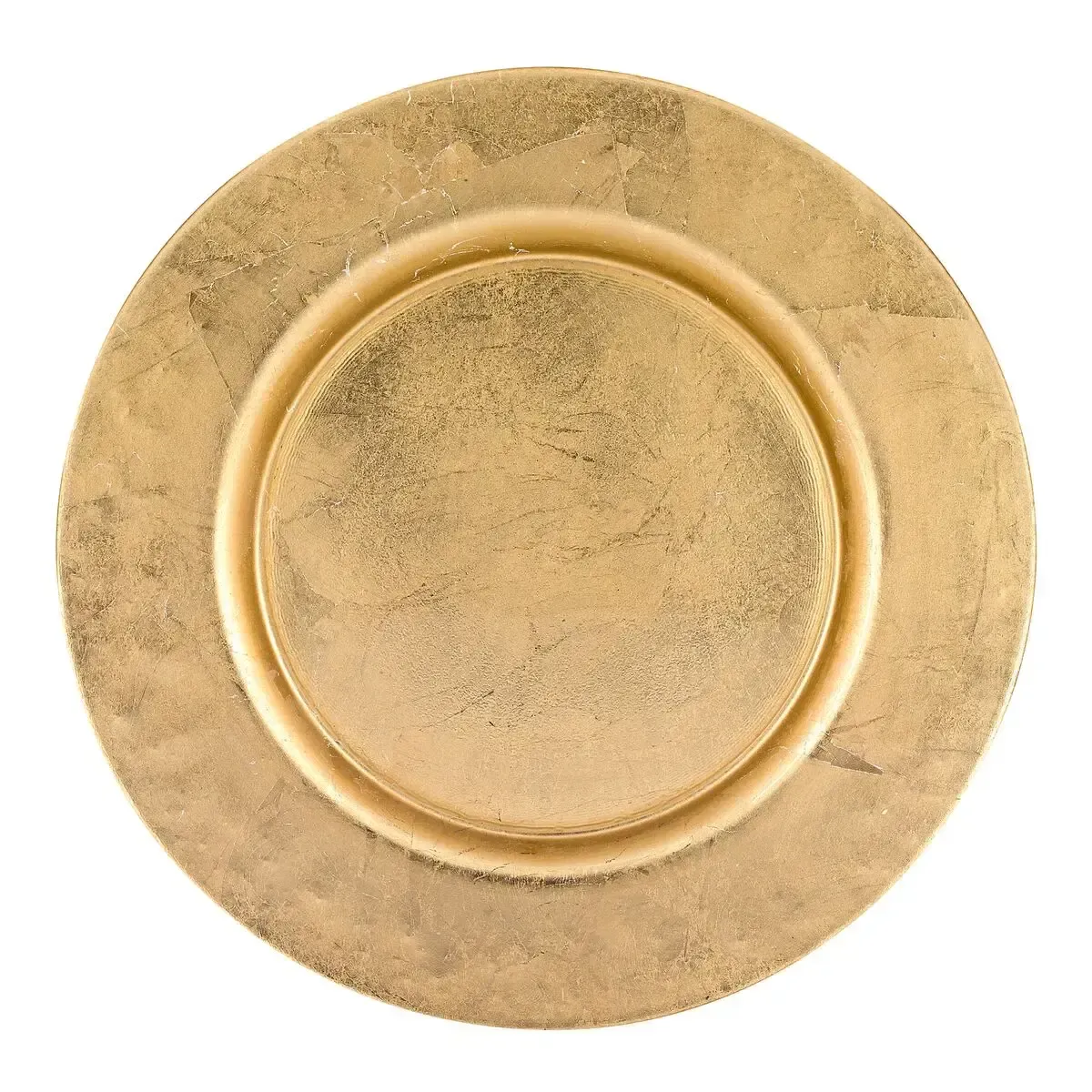 Glamour Gold 13" Handmade Glass Charger with Gold Rim Finish