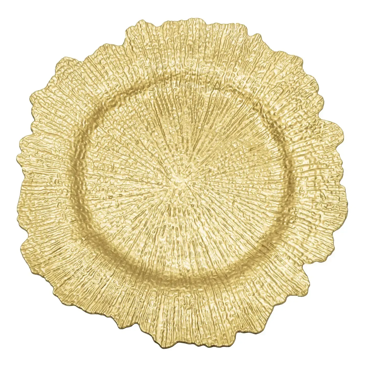 Large Reef Plastic Charger Plate 14" - Gold