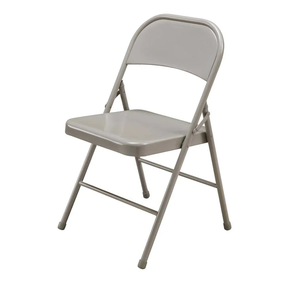 Beige Metal Folding Chair