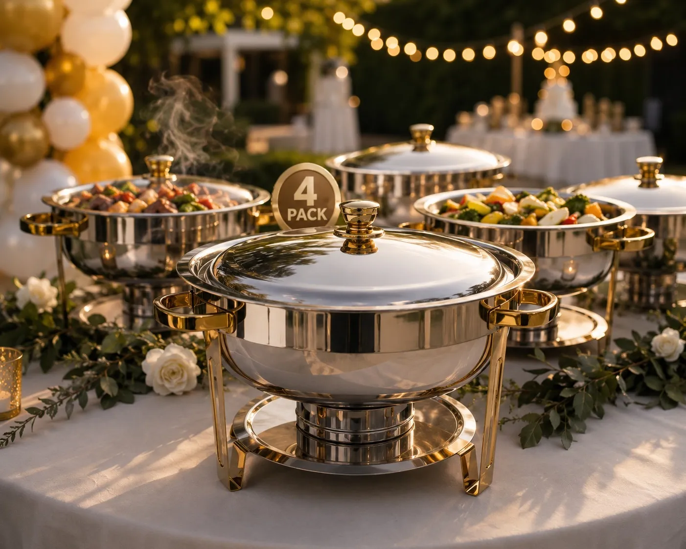 Silver and Gold Chafing Dishes
