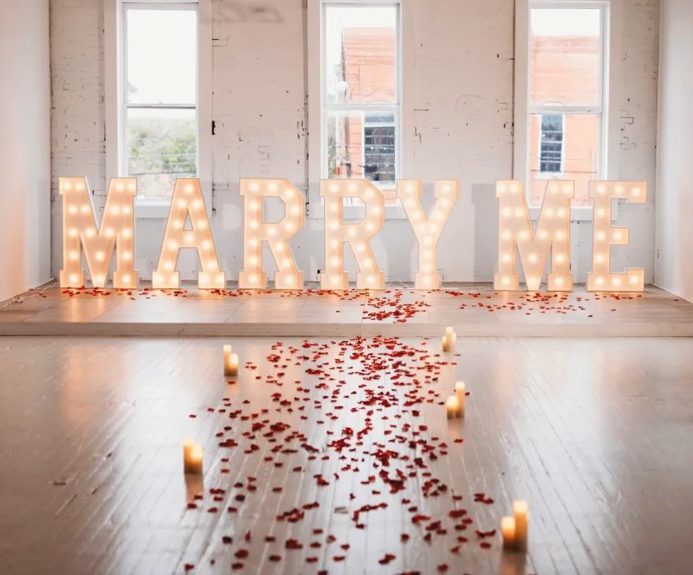 Marry Me Marquee Letters