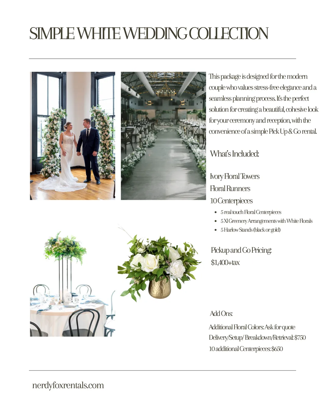 White Wedding Floral Essentials Collection