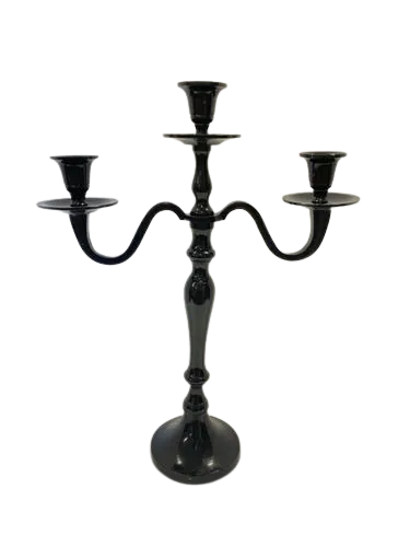 Black Three Prong Candelabra
