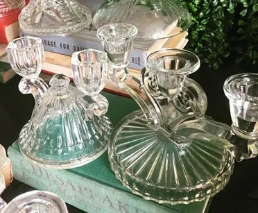 Vintage Glass Candelabra