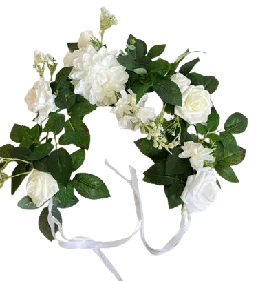 Ivory Floral Round Ties