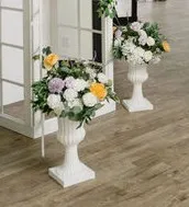 White Trumpet Pedestal Vase