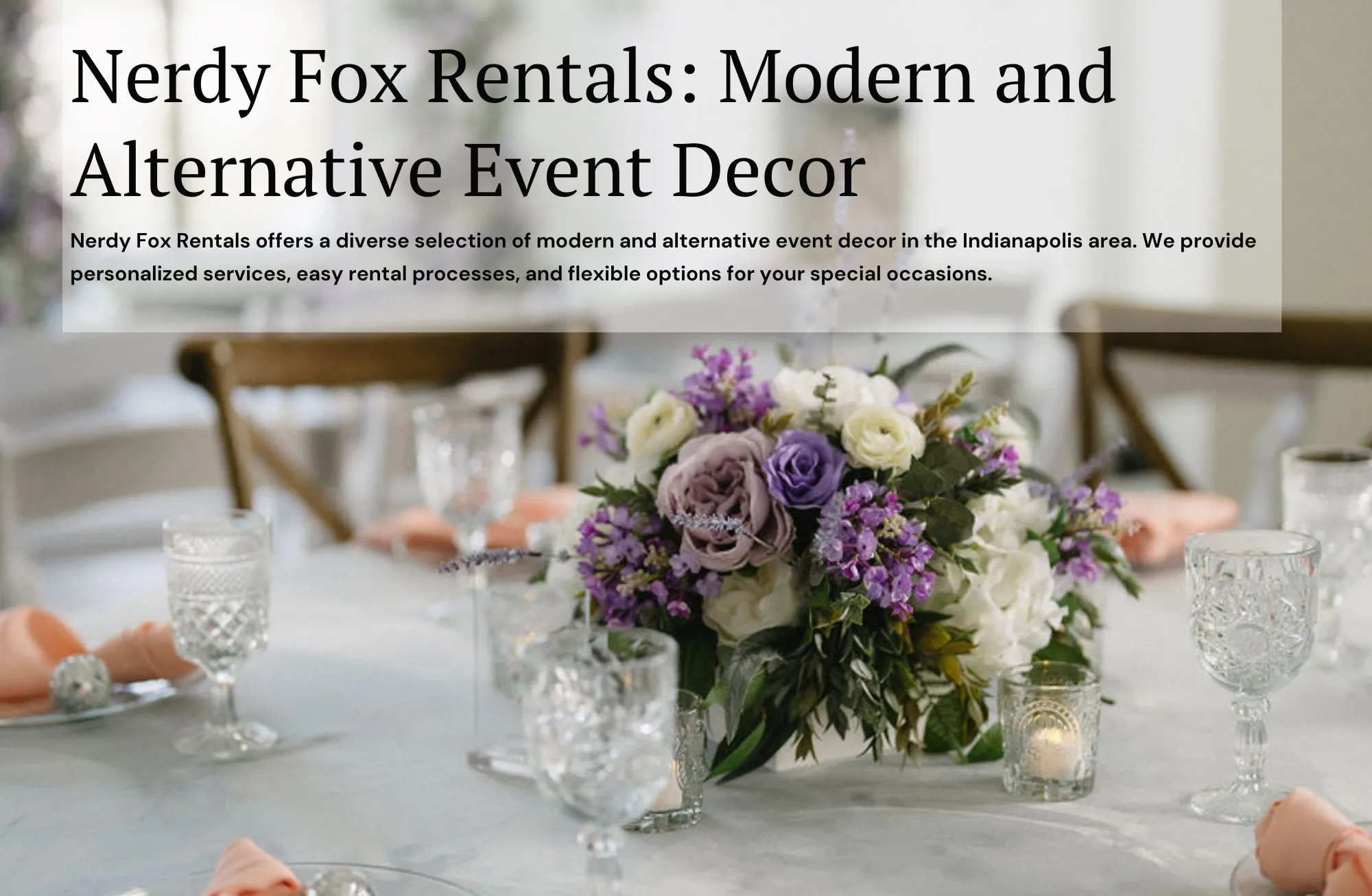 Nerdy Fox Rentals and Designs with Modern and Alternative Event Decor