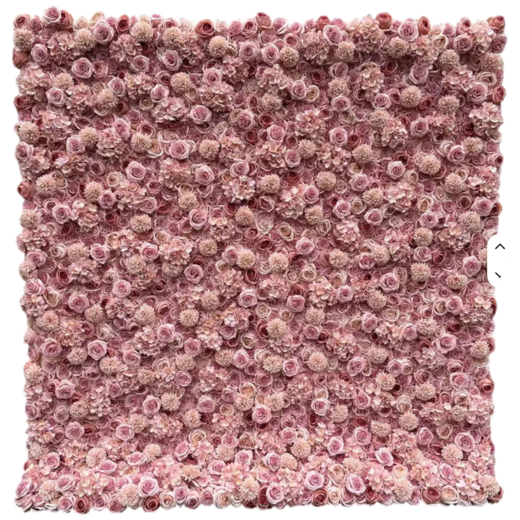 Dusty Rose Flower Wall Rental (8×8)